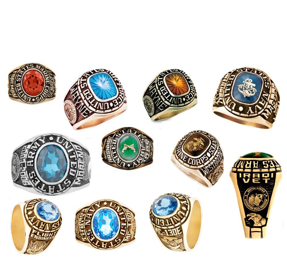 collection of military rings